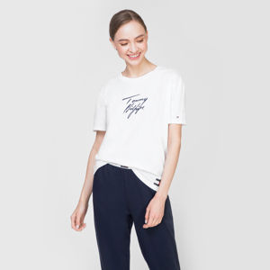 Tommy Hilfiger dámské bílé tričko Logo - L (YCD)